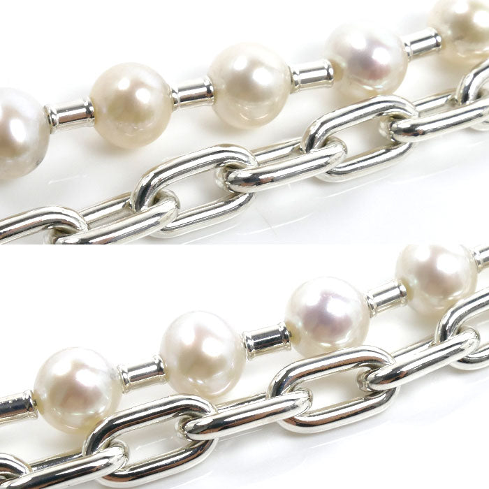 TIFFANY&Co. ティファニー シルバー925 ハードウェア パールロック ネックレス パール 53.6g 60cm レディース【中古】【美品】