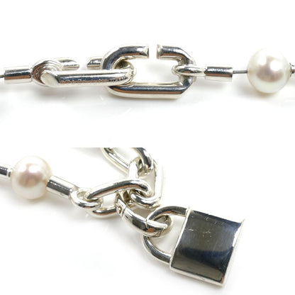 TIFFANY&Co. ティファニー シルバー925 ハードウェア パールロック ネックレス パール 53.6g 60cm レディース【中古】【美品】