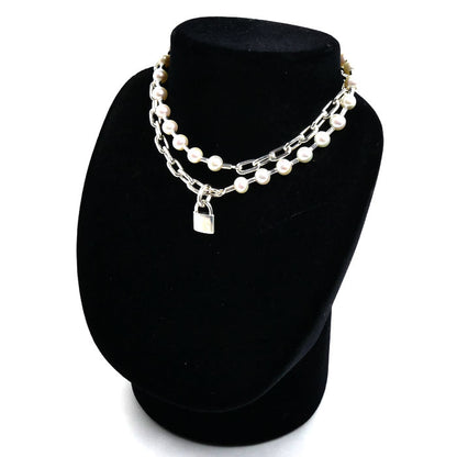 TIFFANY&Co. ティファニー シルバー925 ハードウェア パールロック ネックレス パール 53.6g 60cm レディース【中古】【美品】