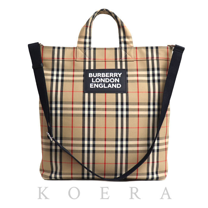 BURBERRY バーバリー ヴィンテージチェック 2Wayショルダーバッグ ベージュ/ブラック/レッド 8017740 ユニセックス【中古】