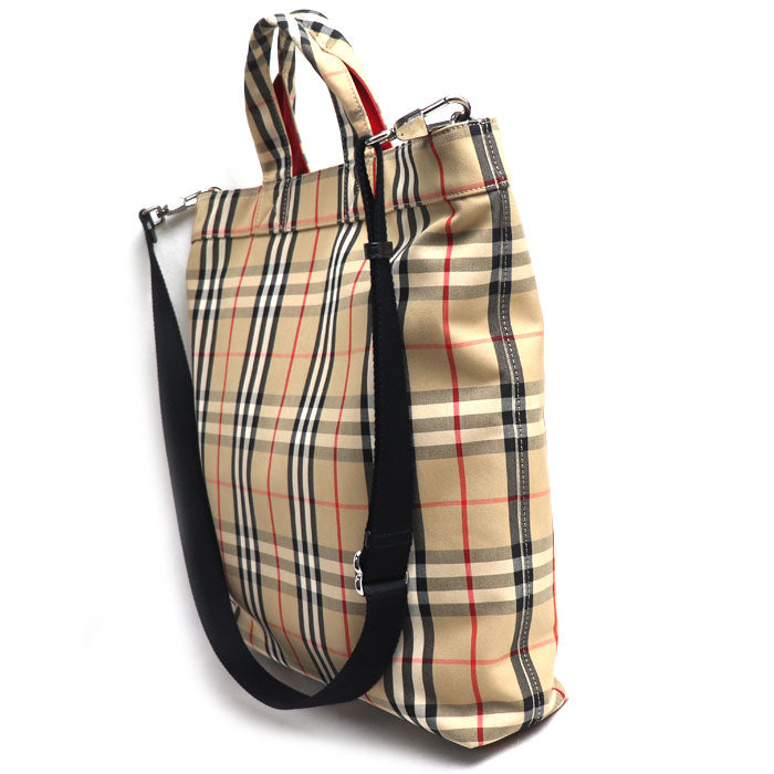 BURBERRY バーバリー ヴィンテージチェック 2Wayショルダーバッグ ベージュ/ブラック/レッド 8017740 ユニセックス【中古】