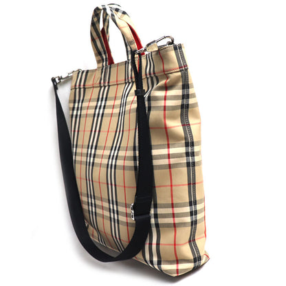 BURBERRY バーバリー ヴィンテージチェック 2Wayショルダーバッグ ベージュ/ブラック/レッド 8017740 ユニセックス【中古】