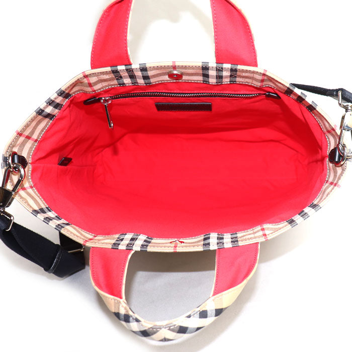 BURBERRY バーバリー ヴィンテージチェック 2Wayショルダーバッグ ベージュ/ブラック/レッド 8017740 ユニセックス【中古】