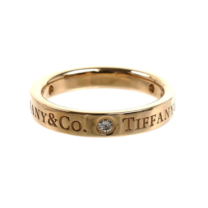 TIFFANY&Co. ティファニー K18PG ピンクゴールド フラットバンド 3Pダイヤ リング・指輪 ダイヤモンド 5号 3.1g レディース【中古】【美品】