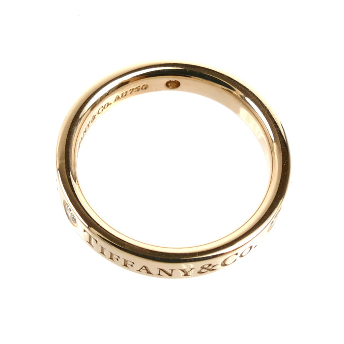 TIFFANY&Co. ティファニー K18PG ピンクゴールド フラットバンド 3Pダイヤ リング・指輪 ダイヤモンド 5号 3.1g レディース【中古】【美品】