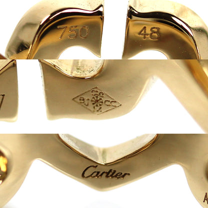 CARTIER カルティエ K18YG イエローゴールド Cハート ダイヤ リング・指輪 ダイヤモンド 8号 48 6.5g レディース【中古】