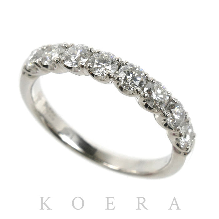 Ponte Vecchio ポンテヴェキオ Pt900プラチナ ハーフエタニティ リング・指輪 ダイヤモンド0.70ct 10号 3.7g レディース【中古】【美品】