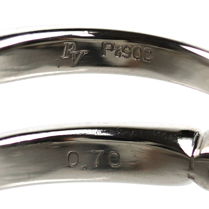 Ponte Vecchio ポンテヴェキオ Pt900プラチナ ハーフエタニティ リング・指輪 ダイヤモンド0.70ct 10号 3.7g レディース【中古】【美品】