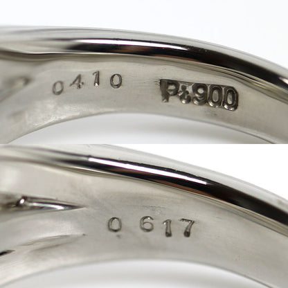 Pt900プラチナ リング・指輪 ダイヤモンド0.617ct/0.41ct 13.5号 8.7g レディース【中古】【美品】