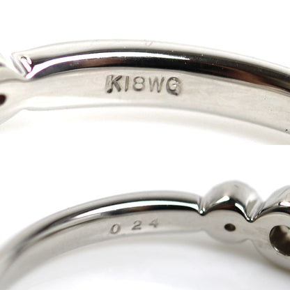 K18WG ホワイトゴールド ミル打ち リング・指輪 ダイヤモンド0.24ct 9号 2.0g レディース【中古】