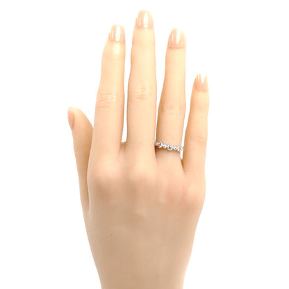 K18WG ホワイトゴールド ミル打ち リング・指輪 ダイヤモンド0.24ct 9号 2.0g レディース【中古】