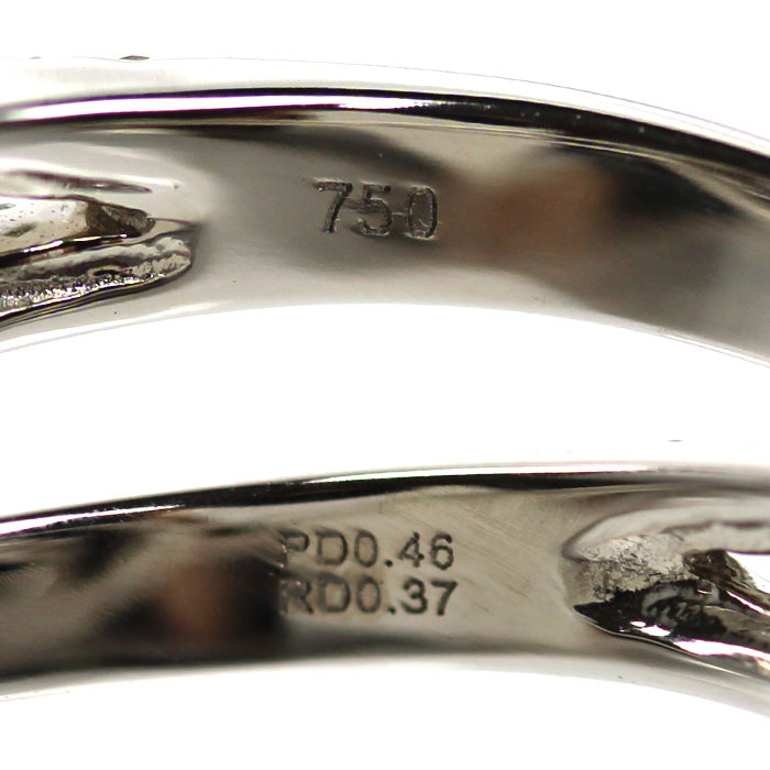 K18WG ホワイトゴールド リング・指輪 ダイヤモンド0.46ct/0.37ct 12号 4.4g レディース【中古】