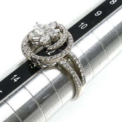 K18WG ホワイトゴールド リング・指輪 ダイヤモンド0.46ct/0.37ct 12号 4.4g レディース【中古】