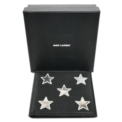 SAINT LAURENT サンローラン 星モチーフ 二つ折り財布 ブラック 361320 D40B6 1054 メンズ【中古】【美品】