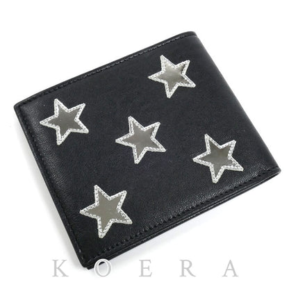 SAINT LAURENT サンローラン 星モチーフ 二つ折り財布 ブラック 361320 D40B6 1054 メンズ【中古】【美品】