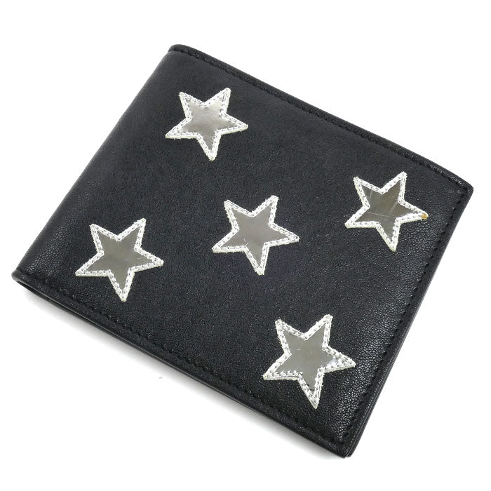 SAINT LAURENT サンローラン 星モチーフ 二つ折り財布 ブラック 361320 D40B6 1054 メンズ【中古】【美品】