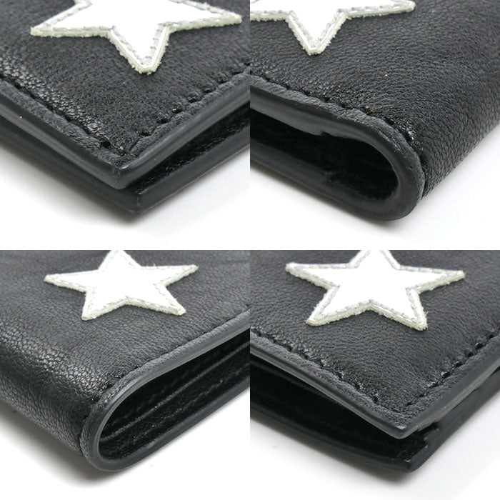 SAINT LAURENT サンローラン 星モチーフ 二つ折り財布 ブラック 361320 D40B6 1054 メンズ【中古】【美品】