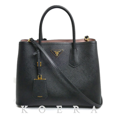 PRADA プラダ サフィアーノ キュイール 2Wayショルダーバッグ ブラック 1BG775 レディース【中古】