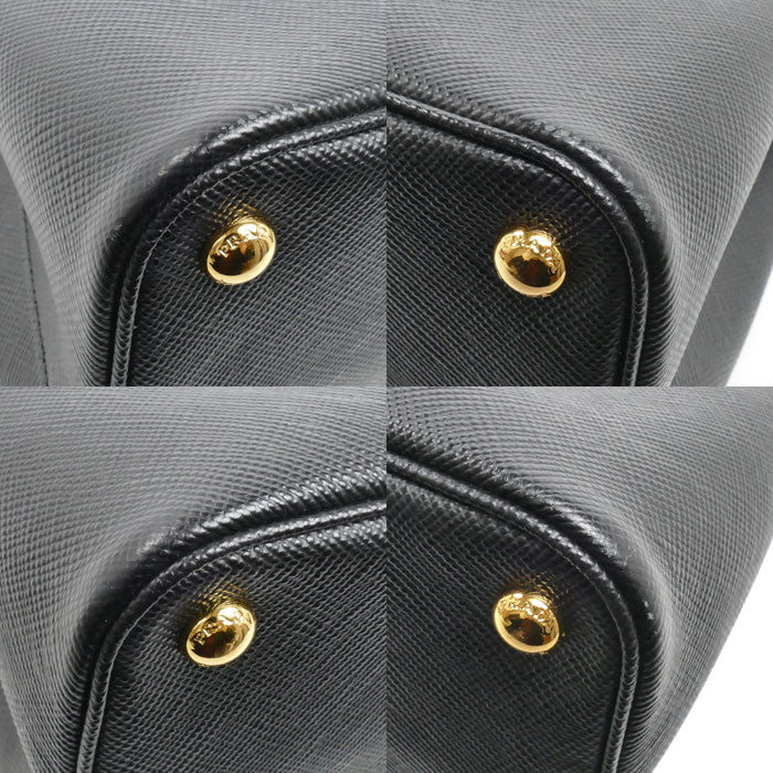 PRADA プラダ サフィアーノ キュイール 2Wayショルダーバッグ ブラック 1BG775 レディース【中古】