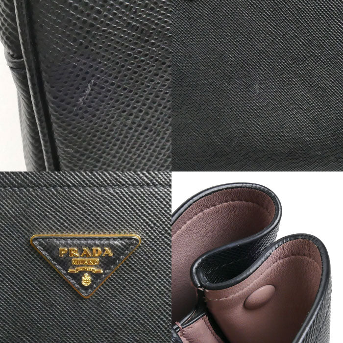 PRADA プラダ サフィアーノ キュイール 2Wayショルダーバッグ ブラック 1BG775 レディース【中古】
