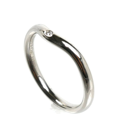 TIFFANY&Co. ティファニー Pt950プラチナ カーブドバンド 1Pダイヤ リング・指輪 60016818 ダイヤモンド 9号 3.7g レディース【中古】【美品】