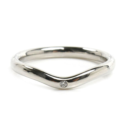 TIFFANY&Co. ティファニー Pt950プラチナ カーブドバンド 1Pダイヤ リング・指輪 60016818 ダイヤモンド 9号 3.7g レディース【中古】【美品】
