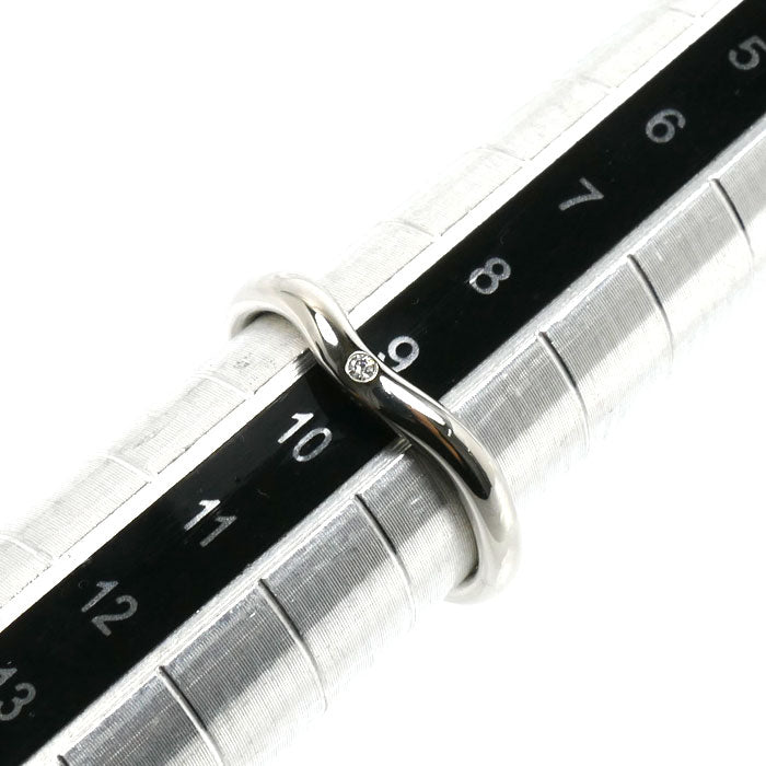 TIFFANY&Co. ティファニー Pt950プラチナ カーブドバンド 1Pダイヤ リング・指輪 60016818 ダイヤモンド 9号 3.7g レディース【中古】【美品】
