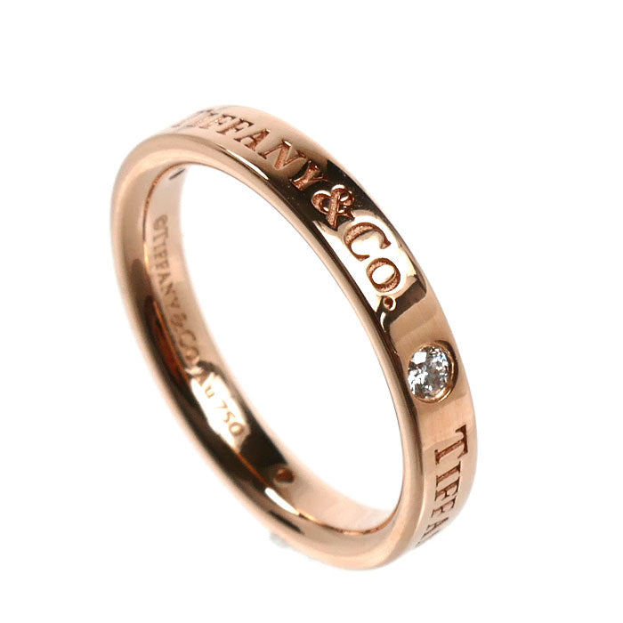 TIFFANY&Co. ティファニー K18PG ピンクゴールド フラットバンド 3Pダイヤ リング・指輪 60000531 ダイヤモンド 9号 3.5g レディース【中古】【美品】