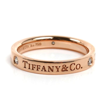 TIFFANY&Co. ティファニー K18PG ピンクゴールド フラットバンド 3Pダイヤ リング・指輪 60000531 ダイヤモンド 9号 3.5g レディース【中古】【美品】