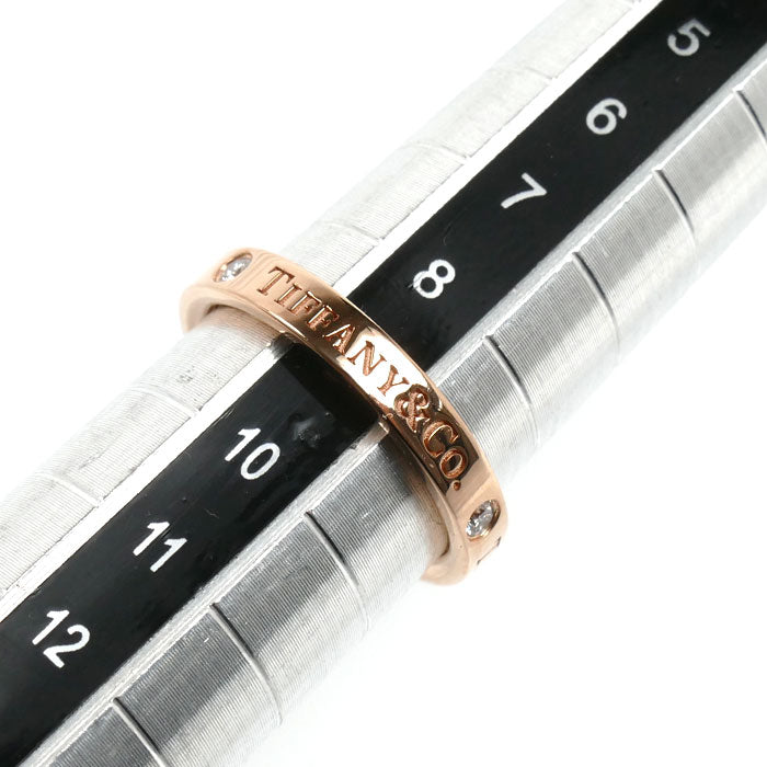 TIFFANY&Co. ティファニー K18PG ピンクゴールド フラットバンド 3Pダイヤ リング・指輪 60000531 ダイヤモンド 9号 3.5g レディース【中古】【美品】