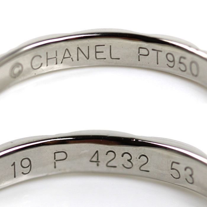 CHANEL シャネル Pt950プラチナ マトラッセ 3Pダイヤ リング・指輪 ダイヤモンド 12.5号 53 2.9g レディース【中古】【美品】