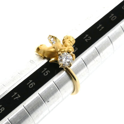 Carrera y Carrera カレライカレラ K18YG イエローゴールド 天使 エンジェル リング・指輪 ダイヤモンド0.301ct 14号 4.5g レディース【中古】【美品】