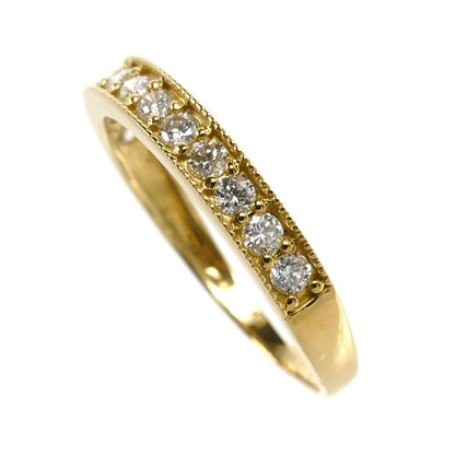 K18YG イエローゴールド ハーフエタニティ リング・指輪 ダイヤモンド0.30ct 10号 1.4g レディース【中古】