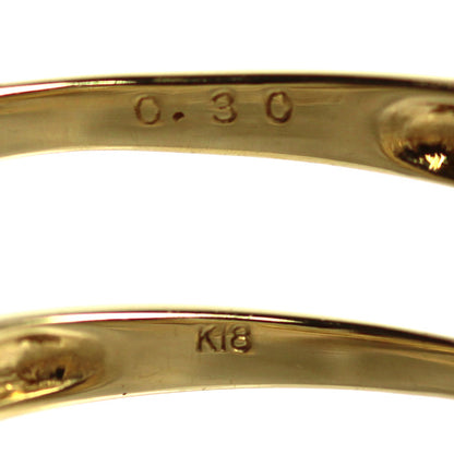 K18YG イエローゴールド ハーフエタニティ リング・指輪 ダイヤモンド0.30ct 10号 1.4g レディース【中古】