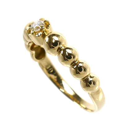 K18YG イエローゴールド リング・指輪 ダイヤモンド0.10ct 15号 2.6g 一粒ダイヤ レディース【中古】