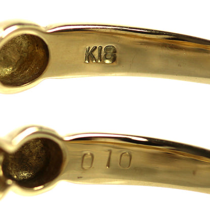 K18YG イエローゴールド リング・指輪 ダイヤモンド0.10ct 15号 2.6g 一粒ダイヤ レディース【中古】