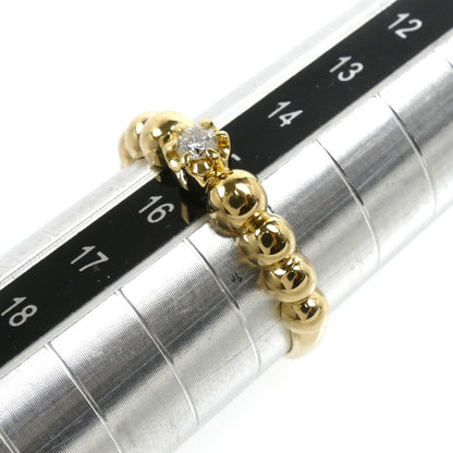 K18YG イエローゴールド リング・指輪 ダイヤモンド0.10ct 15号 2.6g 一粒ダイヤ レディース【中古】