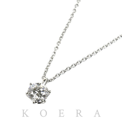 Pt900プラチナ Pt850プラチナ ネックレス ダイヤモンド0.302ct 2.2g ～45cm フリーチェーン 一粒ダイヤ レディース【中古】