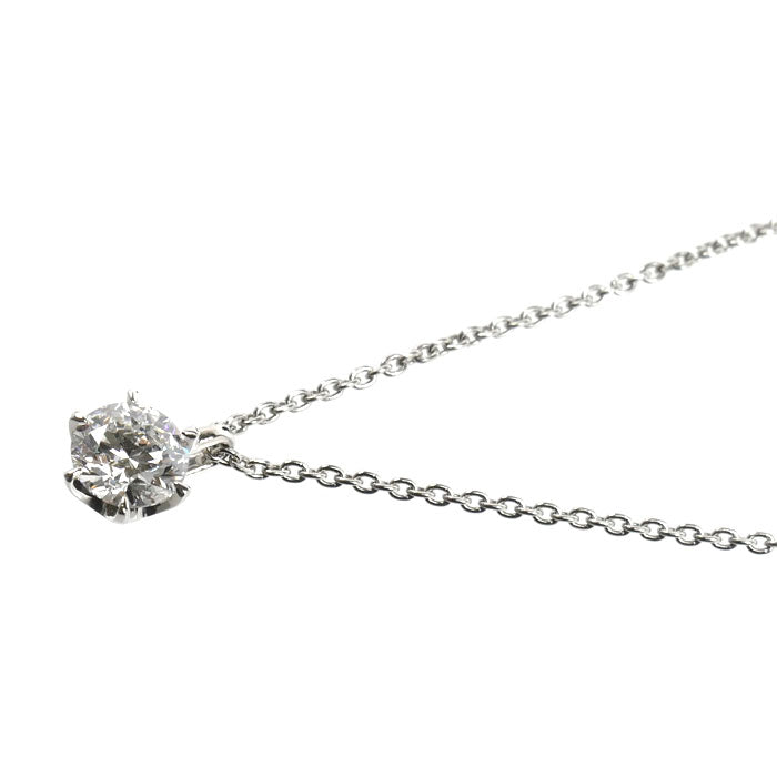 Pt900プラチナ Pt850プラチナ ネックレス ダイヤモンド0.302ct 2.2g ～45cm フリーチェーン 一粒ダイヤ レディース【中古】