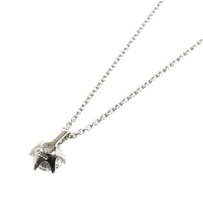 Pt900プラチナ Pt850プラチナ ネックレス ダイヤモンド0.302ct 2.2g ～45cm フリーチェーン 一粒ダイヤ レディース【中古】