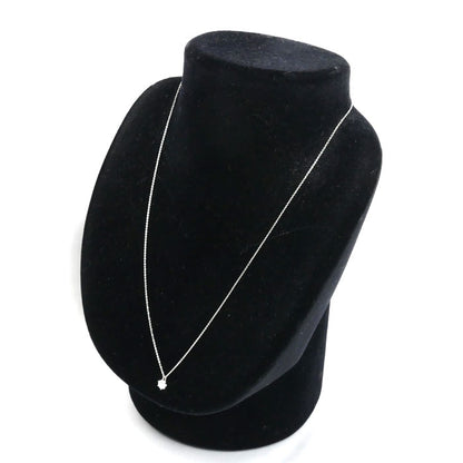 Pt900プラチナ Pt850プラチナ ネックレス ダイヤモンド0.302ct 2.2g ～45cm フリーチェーン 一粒ダイヤ レディース【中古】