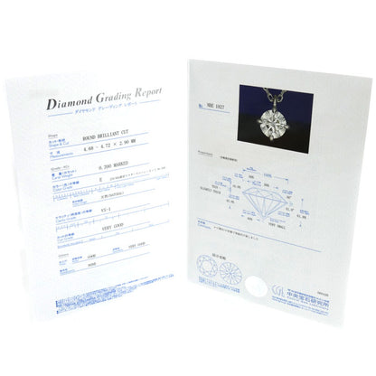 K.UNO ケイウノ Pt950プラチナ Pt850プラチナ ネックレス ダイヤモンド0.39ct 2.0g 43cm 一粒ダイヤ レディース【中古】【美品】