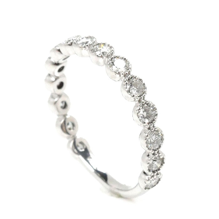 K18WG ホワイトゴールド リング・指輪 ダイヤモンド0.56ct 13号 2.0g ミル打ち レディース【中古】