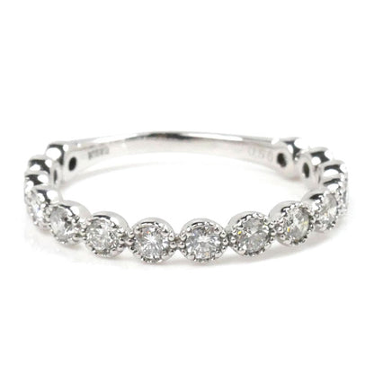 K18WG ホワイトゴールド リング・指輪 ダイヤモンド0.56ct 13号 2.0g ミル打ち レディース【中古】