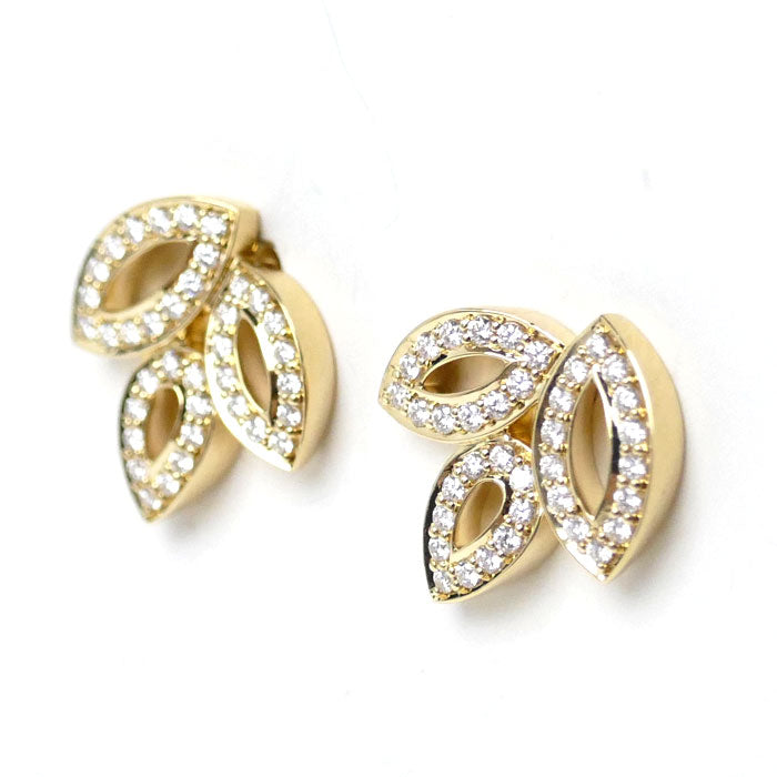 HARRY WINSTON ハリーウィンストン K18YG イエローゴールド リリークラスター ミニ ピアス EADYPO1MLC ダイヤモンド 5.3g レディース【中古】【美品】