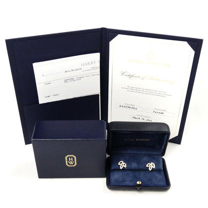 HARRY WINSTON ハリーウィンストン K18YG イエローゴールド リリークラスター ミニ ピアス EADYPO1MLC ダイヤモンド 5.3g レディース【中古】【美品】