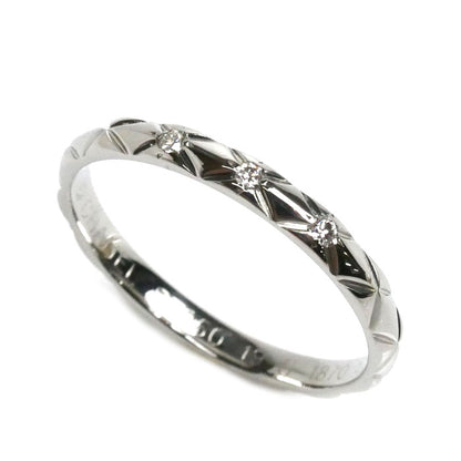 CHANEL シャネル Pt950プラチナ マトラッセ 3Pダイヤ リング・指輪 ダイヤモンド 17.5号 58 3.1g レディース【中古】