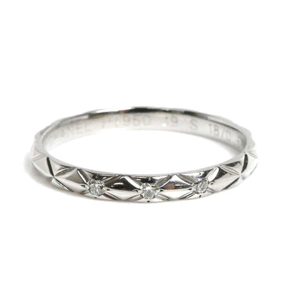 CHANEL シャネル Pt950プラチナ マトラッセ 3Pダイヤ リング・指輪 ダイヤモンド 17.5号 58 3.1g レディース【中古】