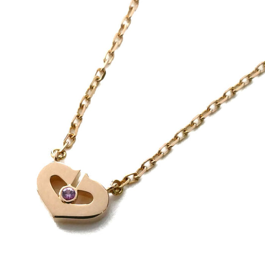 CARTIER カルティエ K18PG ピンクゴールド Cハート ピンクサファイア ネックレス ピンクサファイア 4.0g 39cm レディース【中古】【美品】