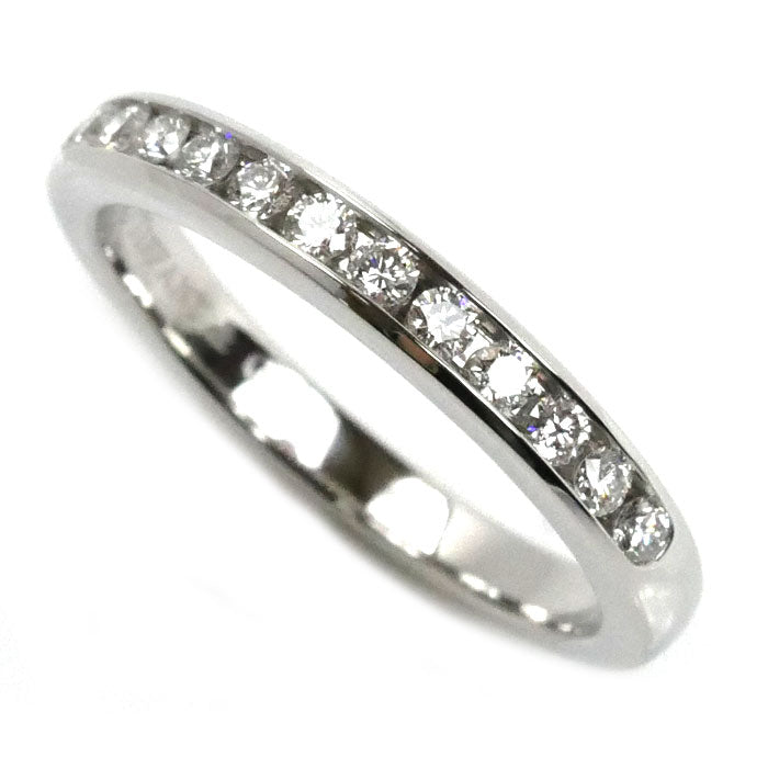 TIFFANY&Co. ティファニー Pt950プラチナ ハーフサークル チャネルセッティング ダイヤ リング・指輪 ダイヤモンド 7.5号 3.6g レディース【中古】【美品】